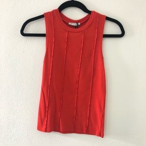 Zara sleeveless topstitched Tshirt